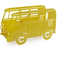 Balvi - Van revistero Decorativo en Forma de Furgoneta Retro. Color: Amarillo. Fabricado en Metal.